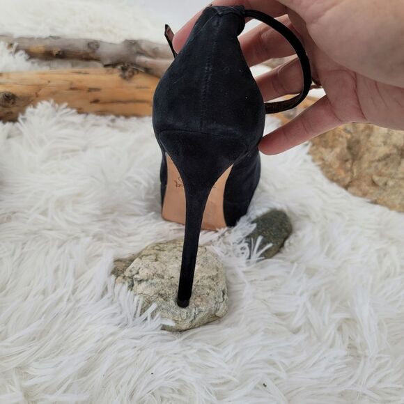 Sam edelman black suede leather peep toe platform heels - Picture 10 of 16